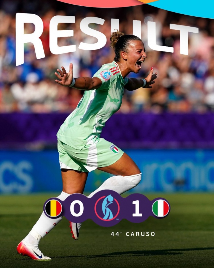 女足歐洲杯：意大利1-0輕取比利時，拜仁女足球員卡魯索一擊致勝