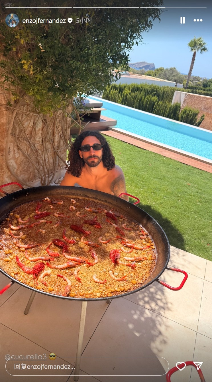 恩佐社媒曬度假照片，庫庫雷利亞與海鮮飯出鏡??